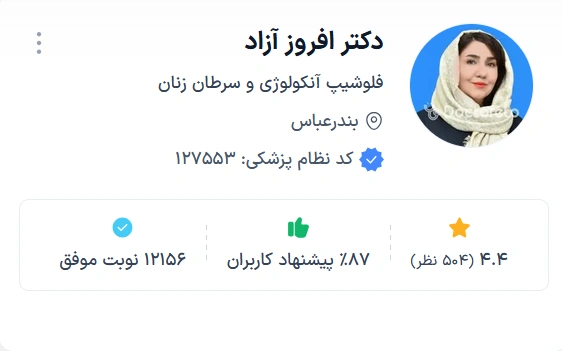 دکتر افروز آزاد بندرعباس از بهترین دکتر فوق تخصص زنان بندرعباس